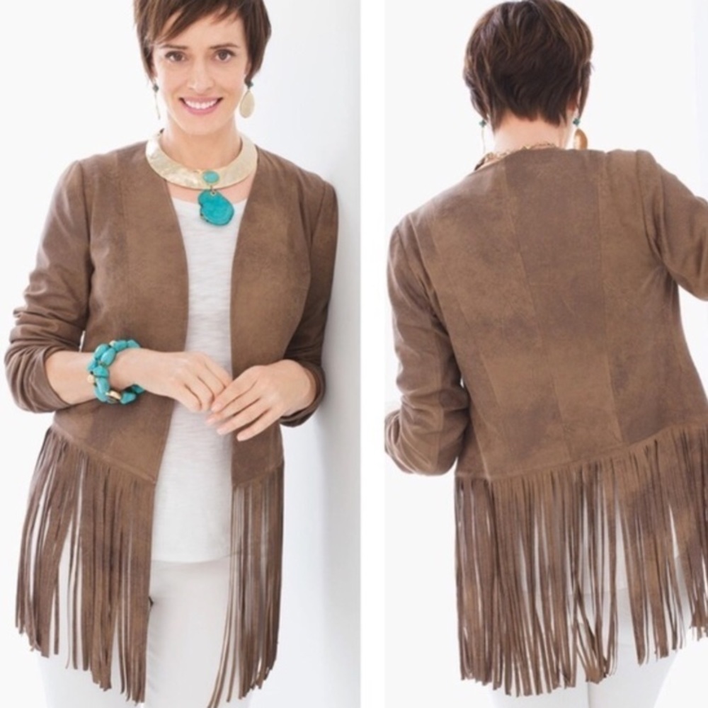 Chico’s | Faux Suede Fringed Jacket
